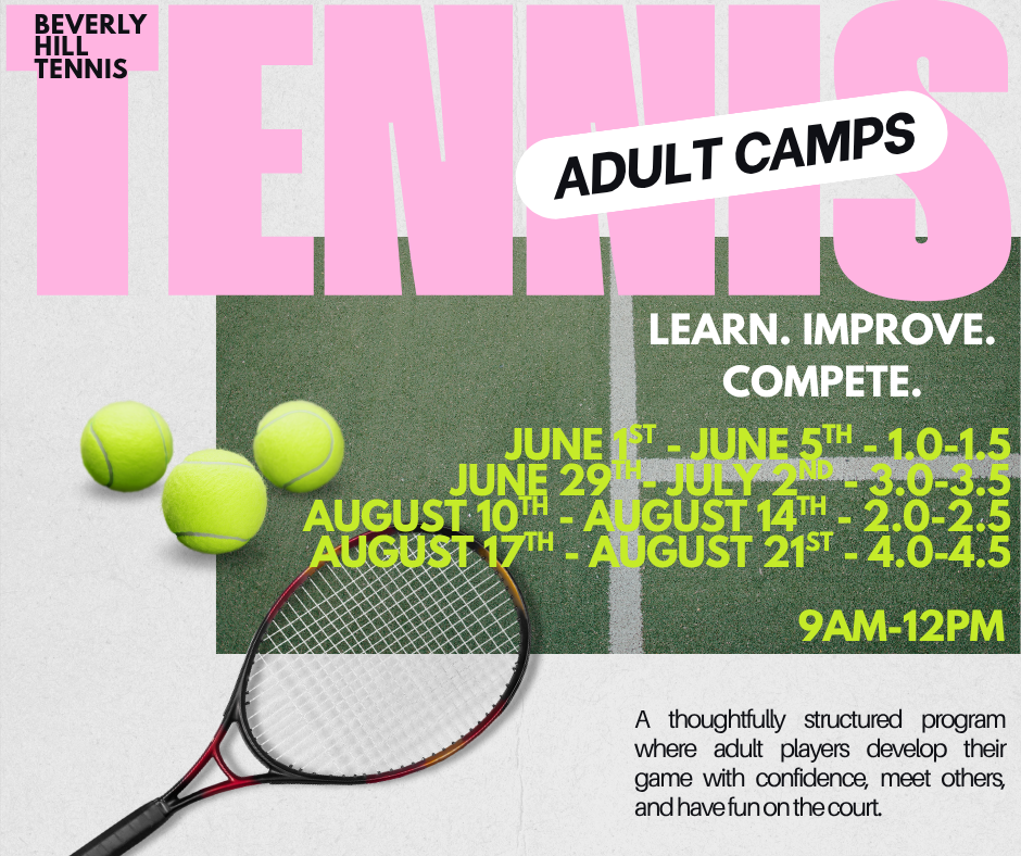 Green White Pink Simple Modern Tennis Tournament Facebook Post