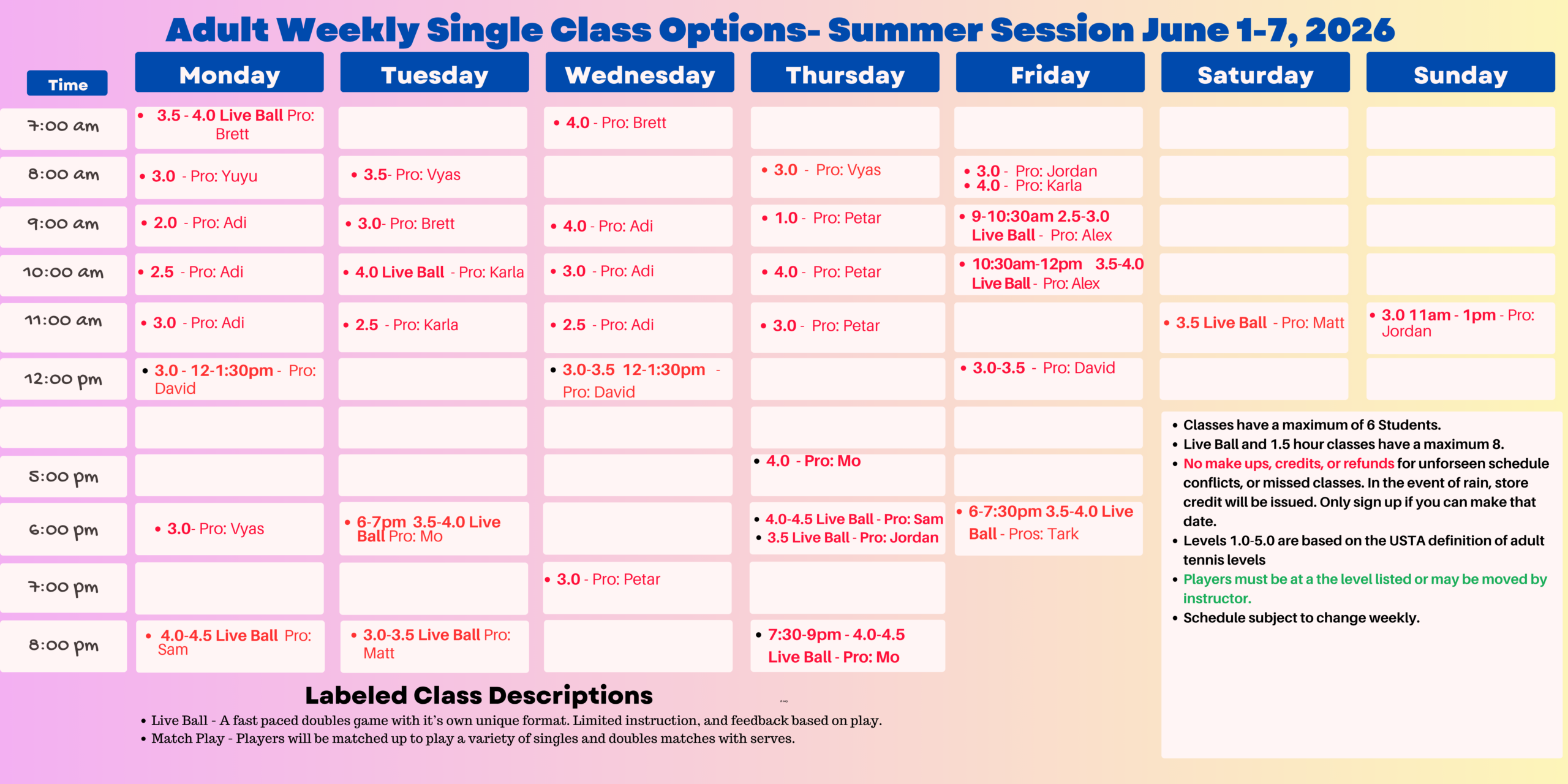 summer DROP INS 5-27